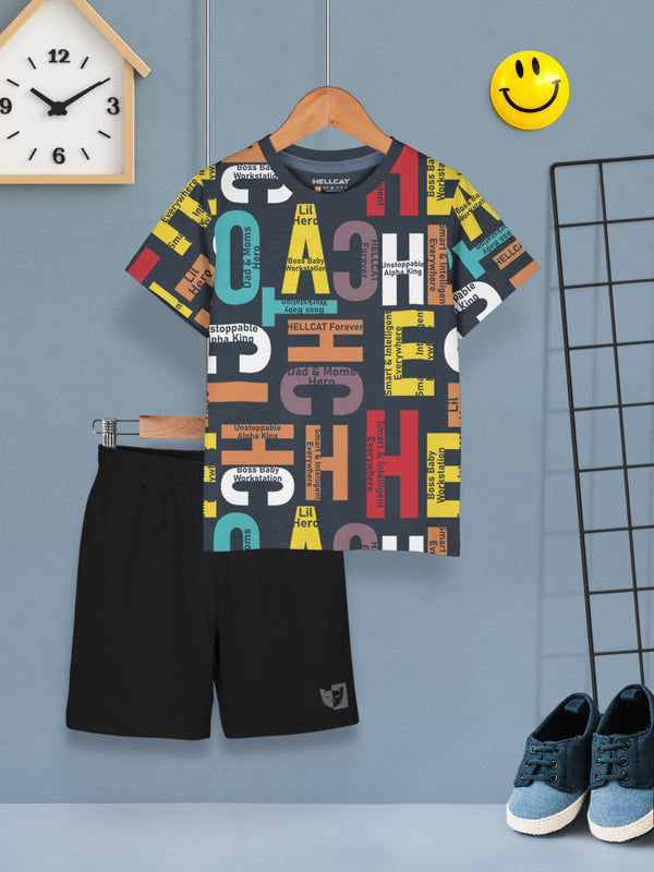 Boys Dress Clothing Set Combo with Tshirts & Shorts - Pack 1