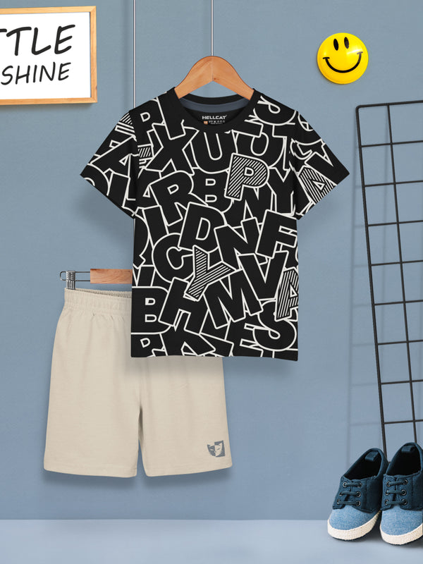 Boys Dress Clothing Set Combo with Tshirts & Shorts - Pack 1