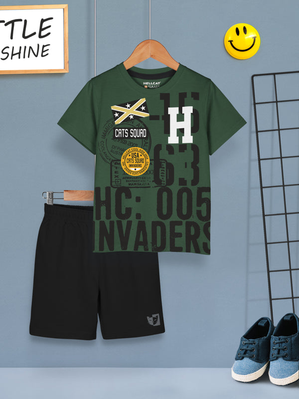 Boys Dress Clothing Set Combo with Tshirts & Shorts - Pack 1