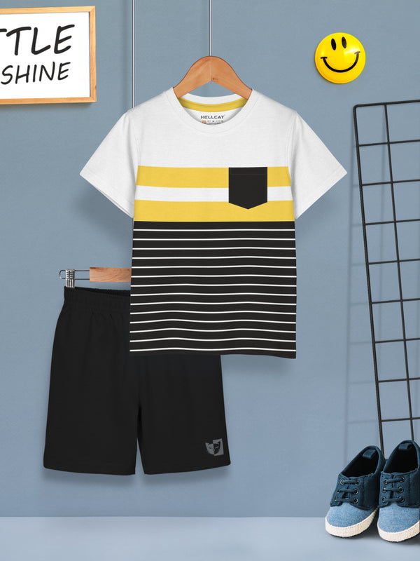 Boys Dress Clothing Set Combo with Tshirts & Shorts - Pack 1