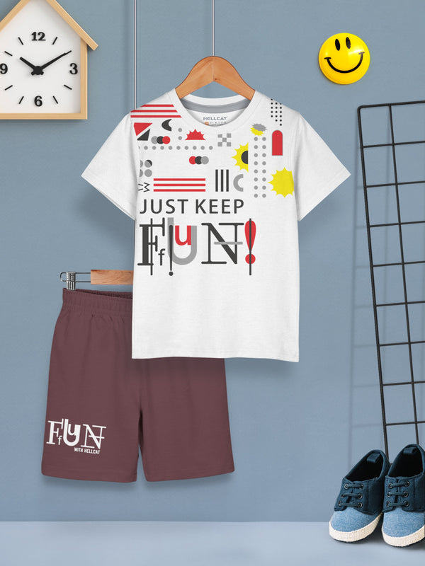 Boys Dress Clothing Set Combo with Tshirts & Shorts - Pack 1