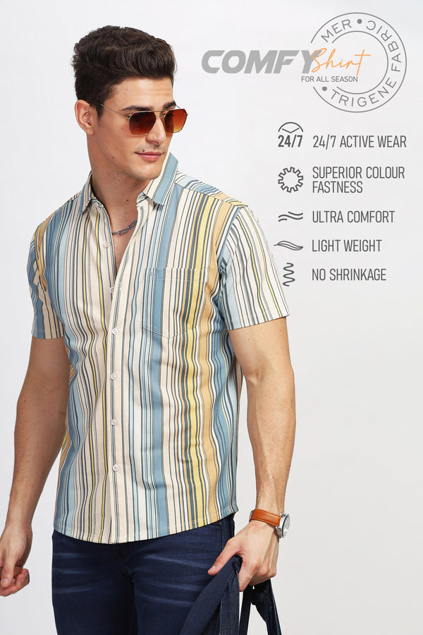 BULLMER Trendy Regular Fit Printed Causal Shirt For Men