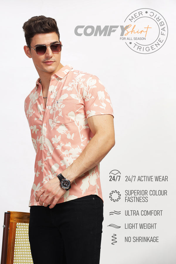 BULLMER Trendy Regular Fit Printed Causal Shirt For Men