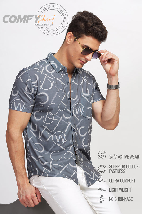 BULLMER Trendy Regular Fit Printed Causal Shirt For Men