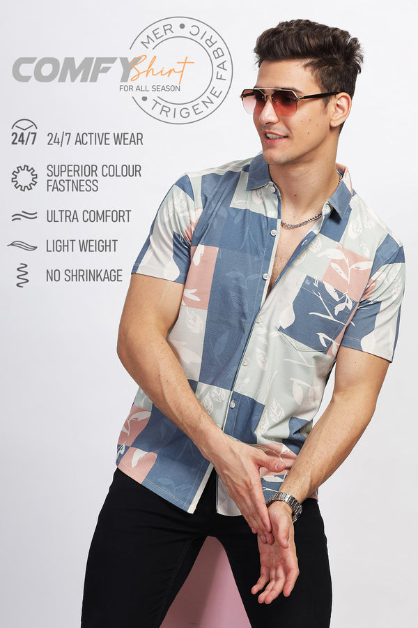 BULLMER Trendy Regular Fit Printed Causal Shirt For Men