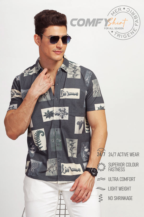 BULLMER Trendy Regular Fit Printed Causal Shirt For Men