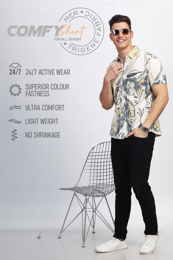 BULLMER Trendy Regular Fit Printed Causal Shirt For Men