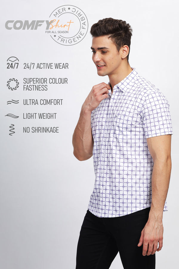 BULLMER Trendy Regular Fit Printed Causal Shirt For Men