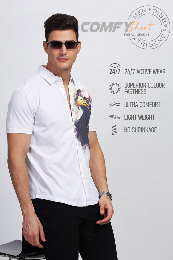 BULLMER Trendy Regular Fit Printed Causal Shirt For Men