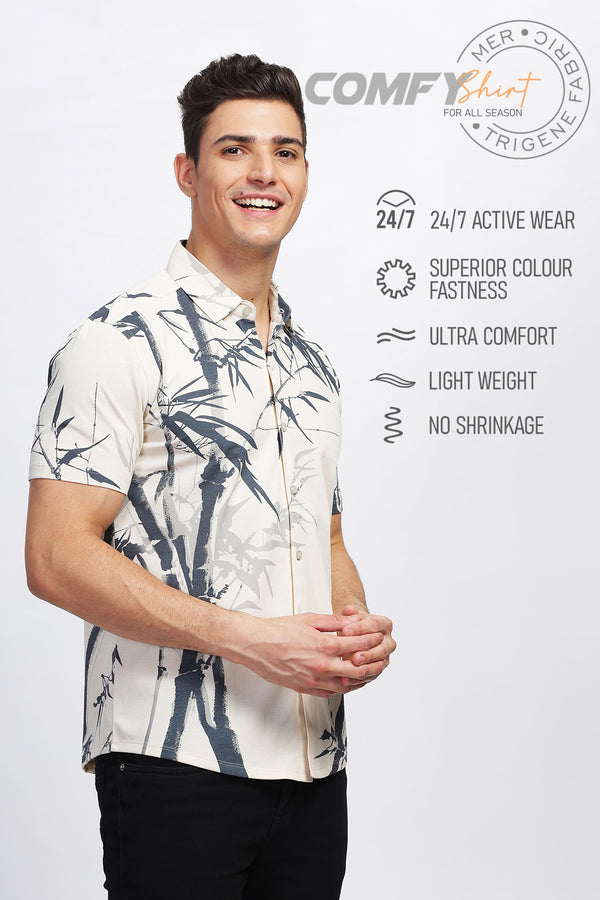 BULLMER Trendy Regular Fit Printed Causal Shirt For Men