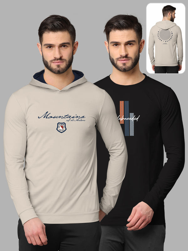 Bullmer Mens Loopknit Hooded T Shirt By Hellcat Pack of 2