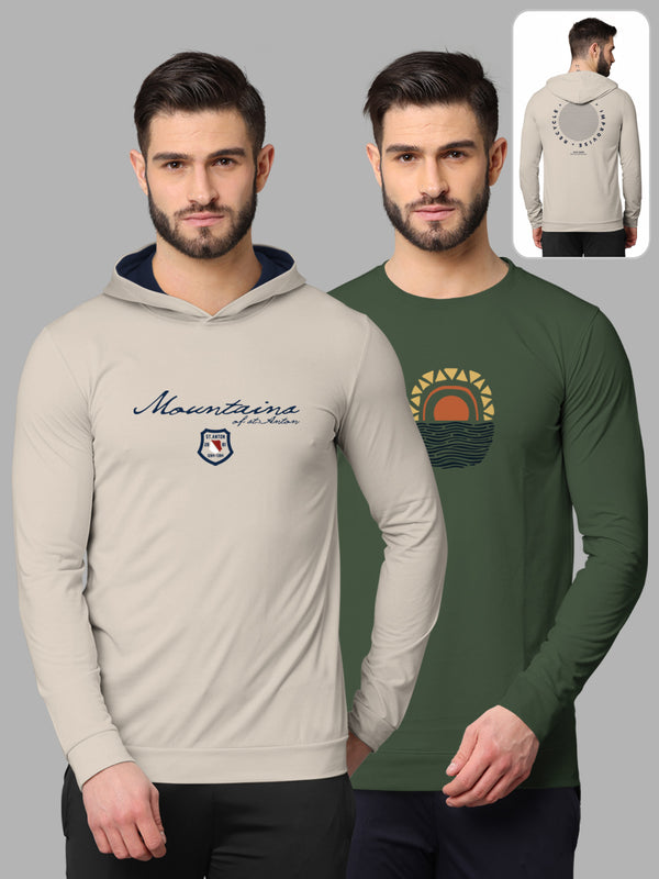 Bullmer Mens Loopknit Hooded T Shirt By Hellcat Pack of 2