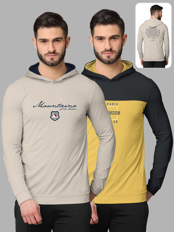 Bullmer Mens Loopknit Hooded T Shirt By Hellcat Pack of 2