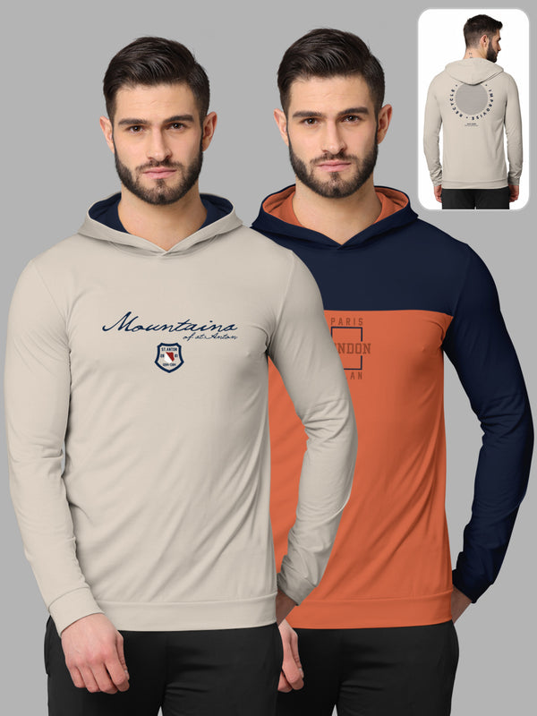 Bullmer Mens Loopknit Hooded T Shirt By Hellcat Pack of 2