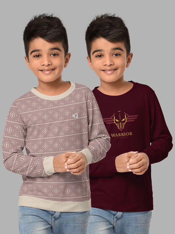 Boys Round Neck FullSleeve Cotton Tshirt -Combo Pack of 2