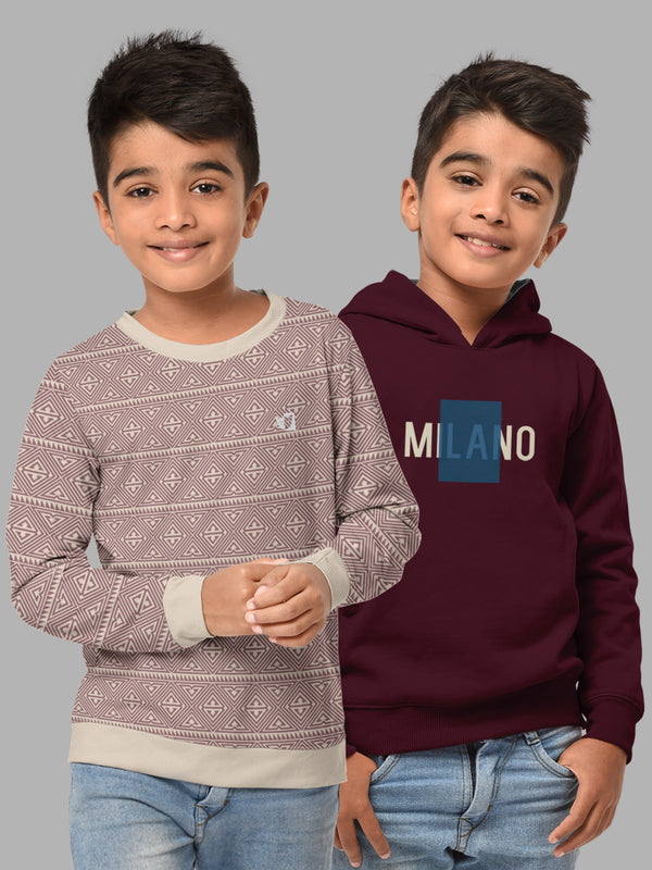 Boys Hood Neck FullSleeve Tshirt -Combo pack of 2