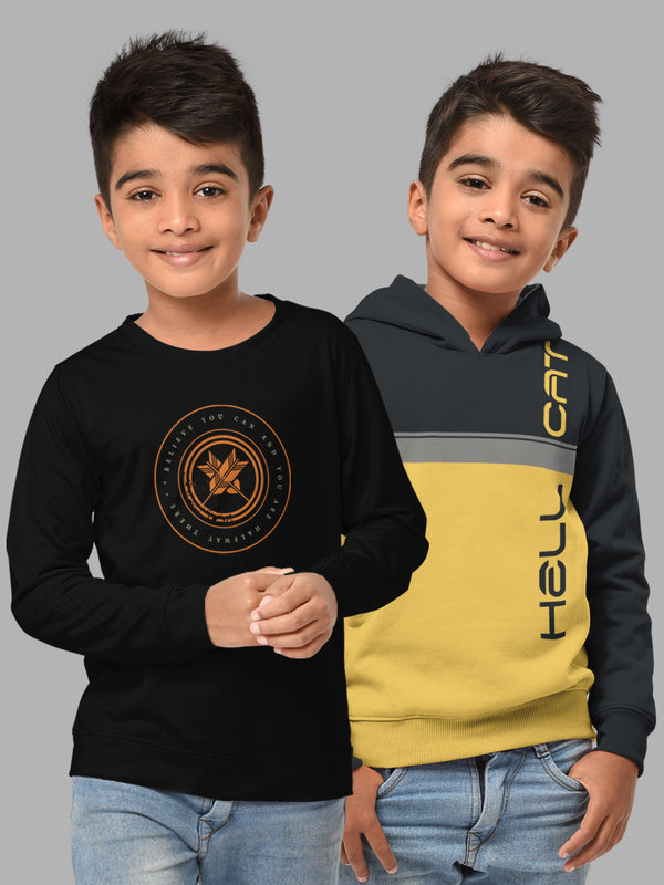 Boys Hood Neck FullSleeve Tshirt -Combo pack of 2