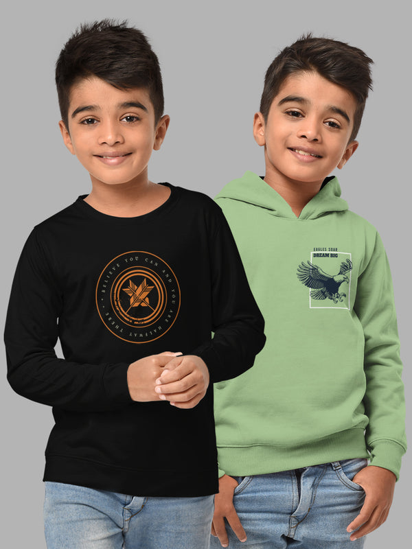 Boys Hood Neck FullSleeve Tshirt -Combo pack of 2