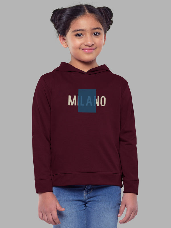 Trendy Printed Full Sleeve / Long Sleeve Hooded Tshirt for Girls