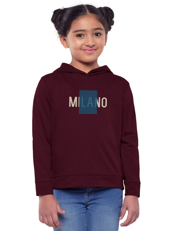 Trendy Printed Full Sleeve / Long Sleeve Hooded Sweatshirt for Girls