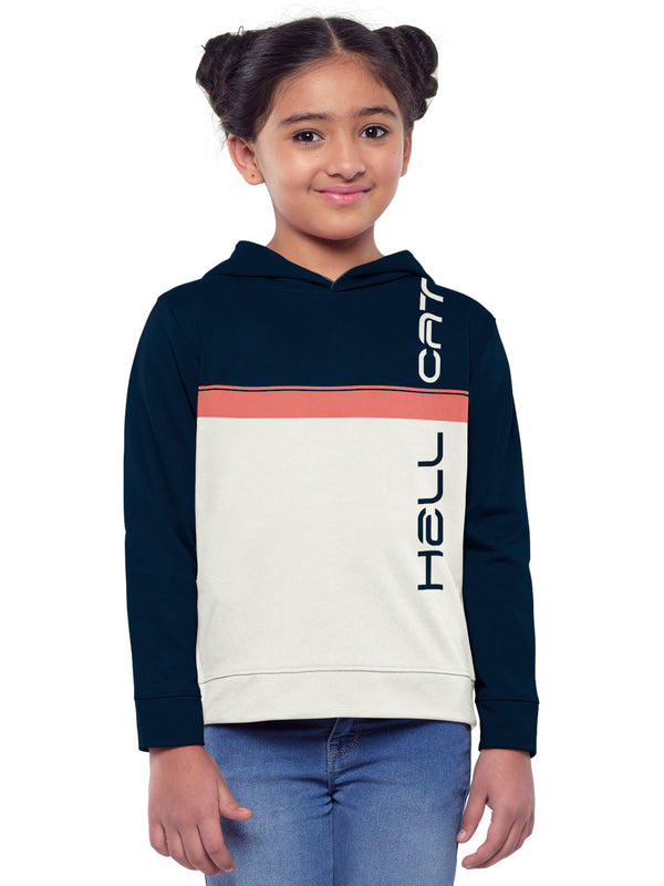 Trendy Printed Full Sleeve / Long Sleeve Hooded Sweatshirt for Girls