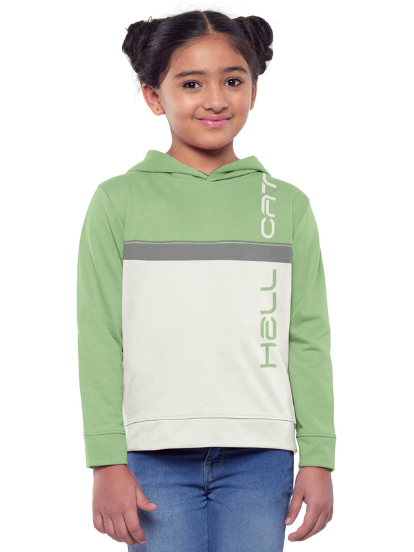 Trendy Printed Full Sleeve / Long Sleeve Hooded Sweatshirt for Girls