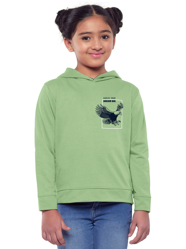 Trendy Printed Full Sleeve / Long Sleeve Hooded Sweatshirt for Girls