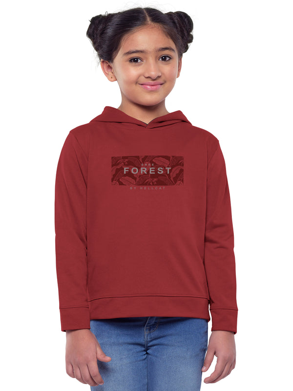 Trendy Printed Full Sleeve / Long Sleeve Hooded Sweatshirt for Girls