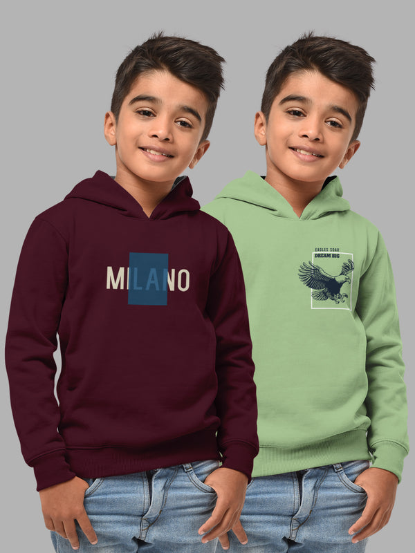 Boys Hood Neck FullSleeve T-shirt -Combo pack of 2