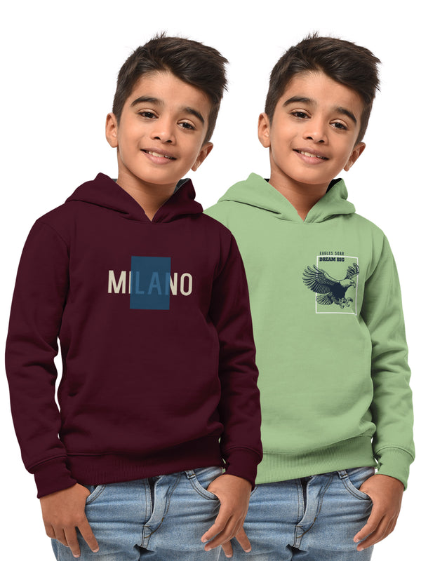 Boys Hood Neck FullSleeve Sweatshirt -Combo pack of 2