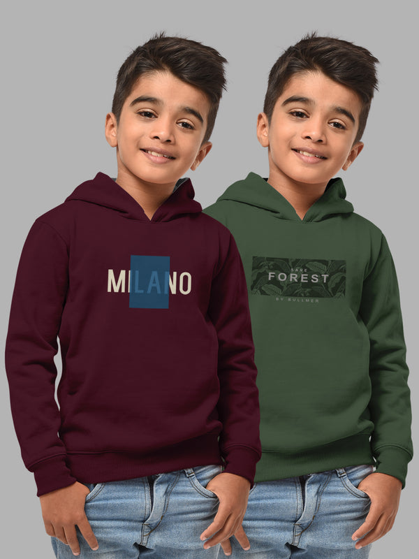 Boys Hood Neck FullSleeve T-shirt -Combo pack of 2