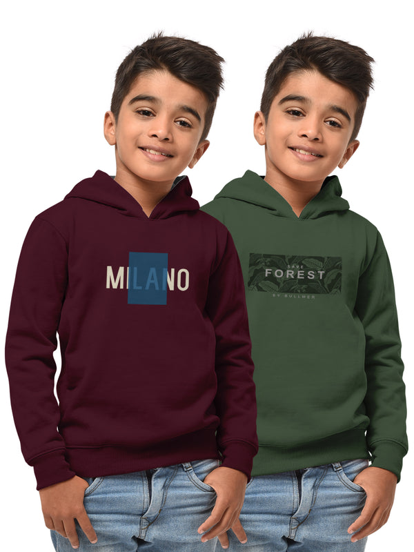 Boys Hood Neck FullSleeve Sweatshirt -Combo pack of 2