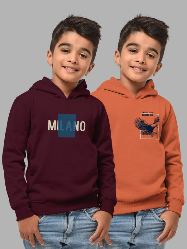 Boys Hood Neck FullSleeve T-shirt -Combo pack of 2