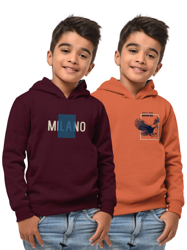 Boys Hood Neck FullSleeve Sweatshirt -Combo pack of 2