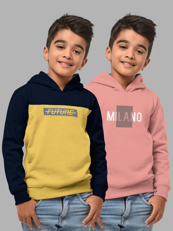 Boys Hood Neck FullSleeve T-shirt -Combo pack of 2