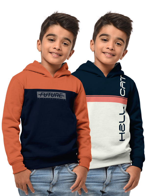 Boys Hood Neck FullSleeve Sweatshirt -Combo pack of 2