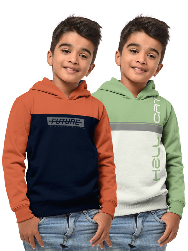 Boys Hood Neck FullSleeve Sweatshirt -Combo pack of 2