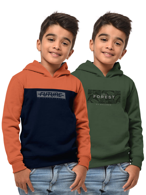 Boys Hood Neck FullSleeve Sweatshirt -Combo pack of 2