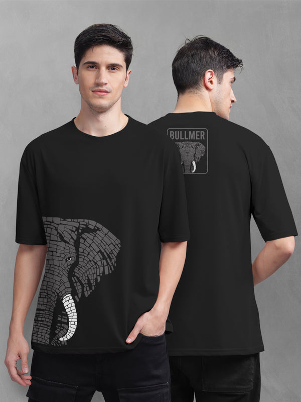 BULLMER Trendy Printed Oversized Round Neck T-shirt for men