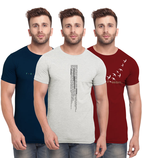 BULLMER Mens Round Neck Pack of 3