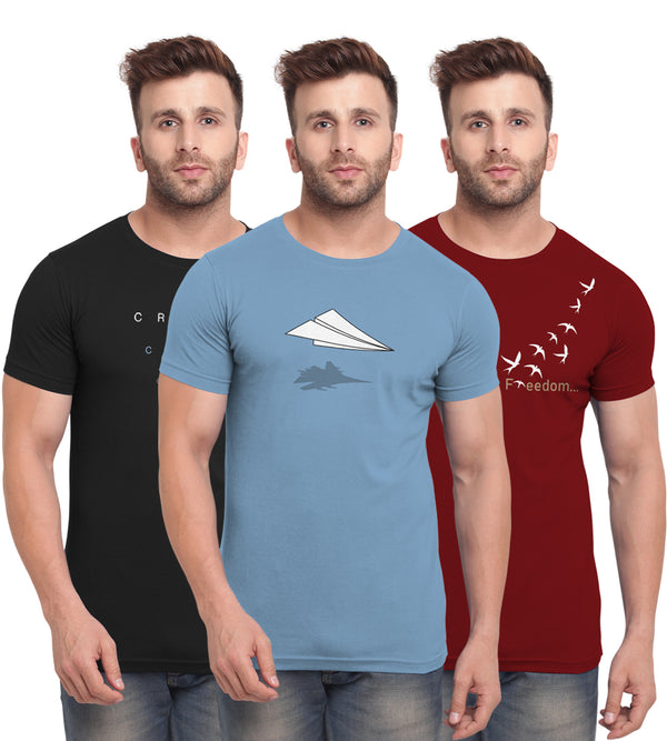 BULLMER Mens Round Neck Pack of 3