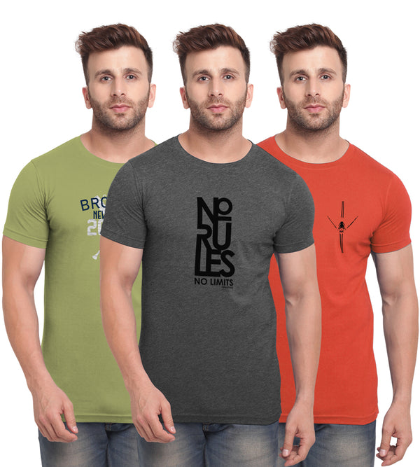 BULLMER Mens Round Neck Pack of 3