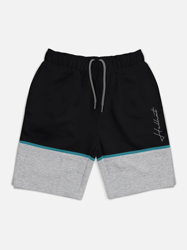 Color-blocked Trendy with branding Printed Shorts for Boys.